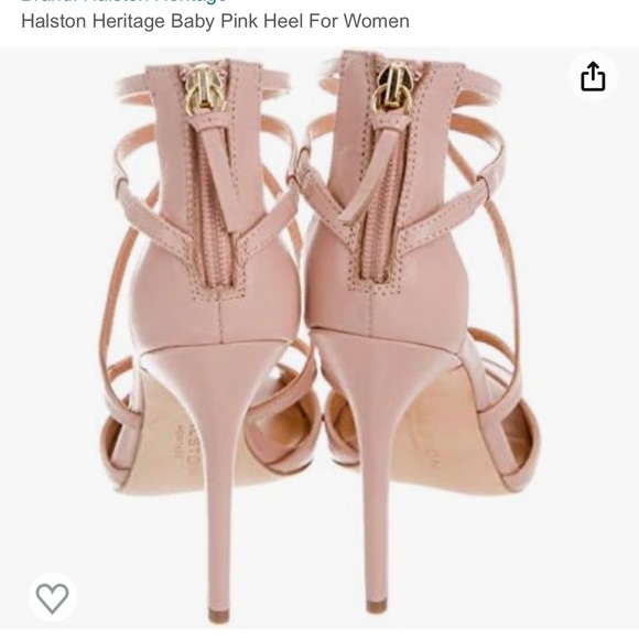 *Like New* Halston Heritage Monica Baby Pink Nude Open Toe Heels Size 8.5 M - Picture 4 of 4